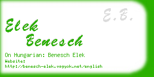 elek benesch business card